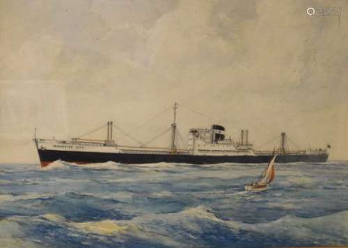 Eric S.T. Gaze (Mid 20th Century) - Watercolour - Maritime study, the 'Gloucester City', signed