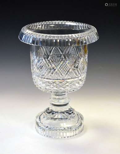 Waterford crystal champagne cooler of campana form having vertical etched mark to the foot, 33cm