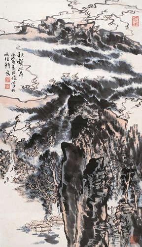 陆俨少 1909-1993 秋壑幽居