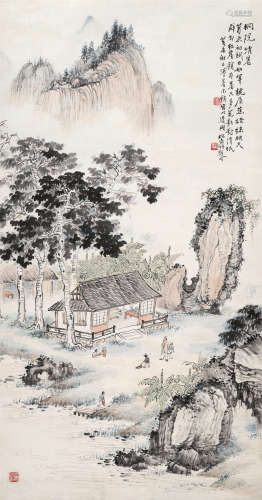 钱松嵒 1899-1985 桐院清暑