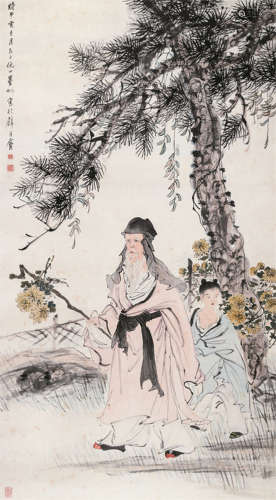 倪田 1855-1919 渊明爱菊