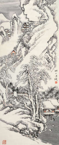 汪琨 1877-1946 雪景