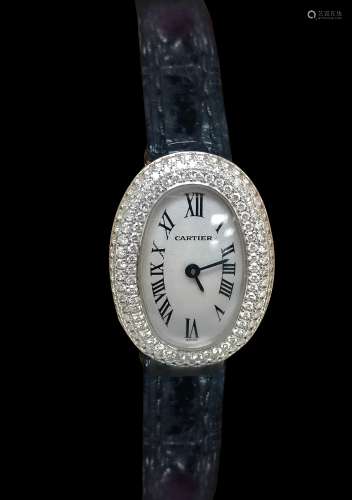 Cartier  18K鑲鑽女腕錶