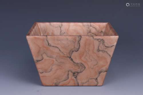 ROCK PATTERN GLAZED SQUARE CUP