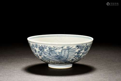 BLUE AND WHITE 'PHOENIX' BOWL