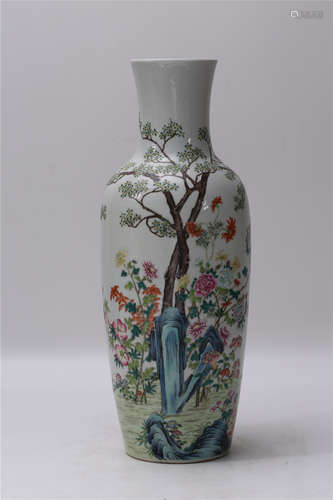 A Chinese Famille-Rose Porcelain Vase