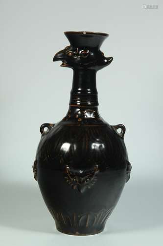 A Chinese Black Glazed Porcelain Vase