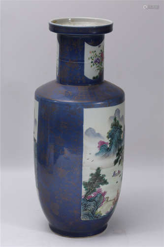 A Chinese Blue Glazed Porcelain Vase