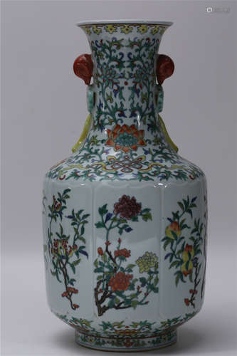 A Chinese Famille-Rose Porcelain Vase