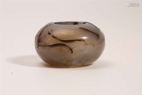 A Chinese Carved Agate Water Pot