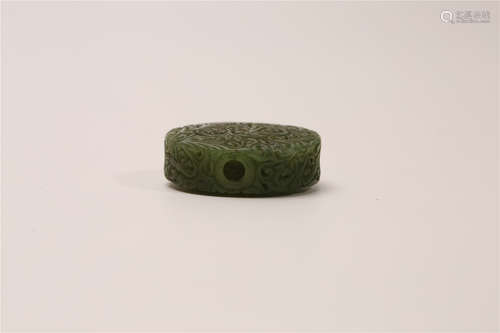 A Chinese Carved Jade Incense Case