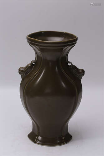 A Chinese Brown Glazed Porcelain Vase