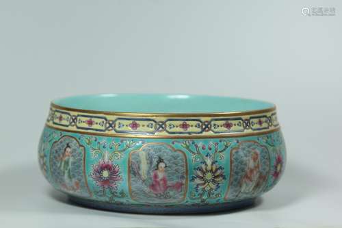 A Chinese Famille-Rose Porcelain Brush Washer