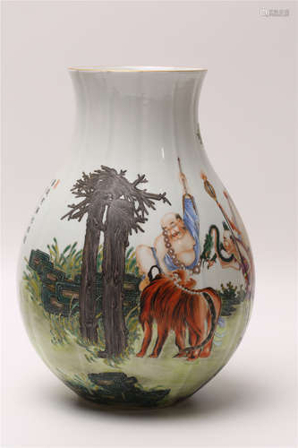 A Chinese Famille-Rose Porcelain Vase