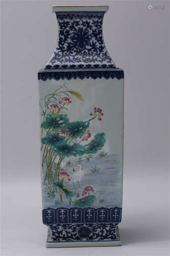 A Chinese Famille-Rose Porcelain Vase