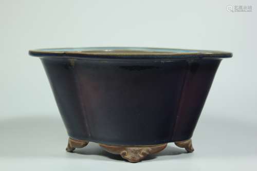 A Chinese Jun-Type Porcelain Flower Pot