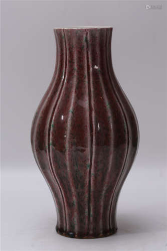 A Chinese Flambé Glazed Porcelain Vase