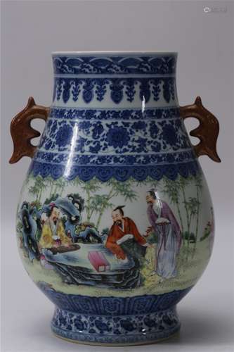 A Chinese Blue and White Porcelain Vase