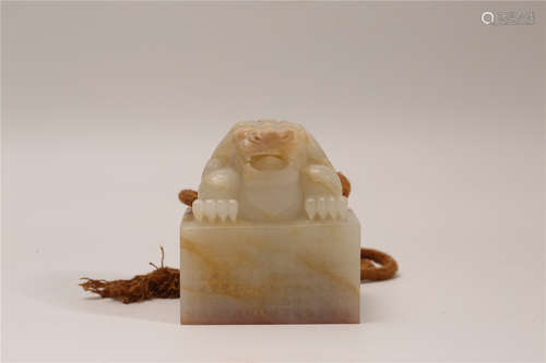 A Chinese Carved Jade Seal