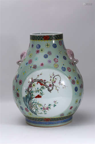 A Chinese Famille-Rose Porcelain Vase