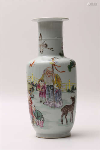 A Chinese Famille-Rose Porcelain Vase