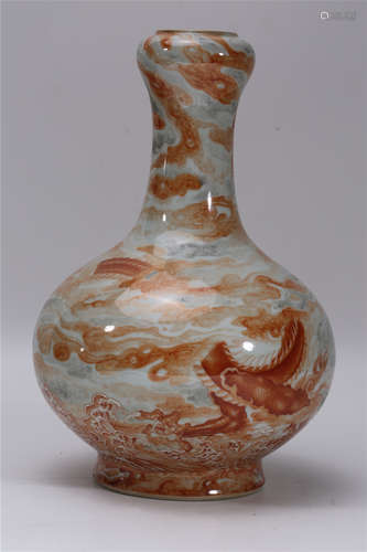 A Chinese Red Glazed Porcelain Vase