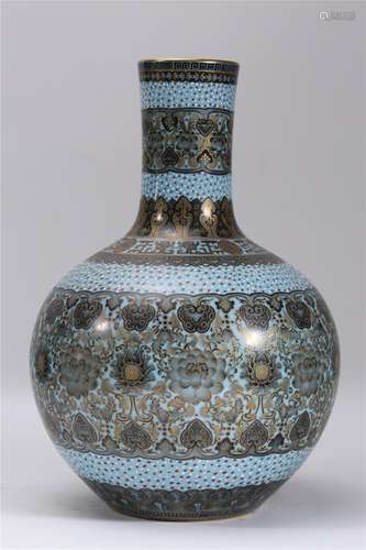 A Chinese Blue Glazed Porcelain Vase