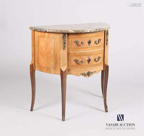 Commode demi lune en bois de placage marqueté en f…