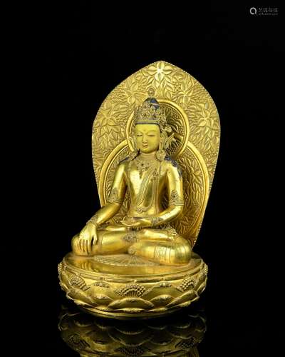 A Chinese Gilt Bronze Buddha