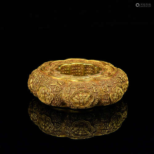 A Chinese Gilt Bronze Stand