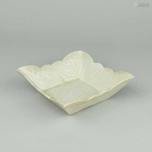 A Chinese Ding-Type Porcelain Square Plate