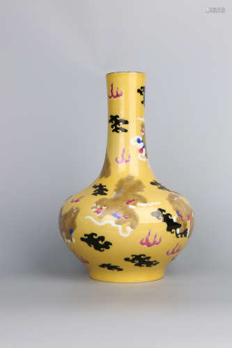 A Chinese Yellow Ground Porcelain Vase