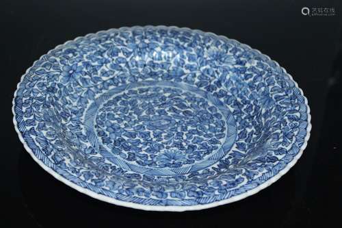 A Chinese Blue and White Porcelain Plate