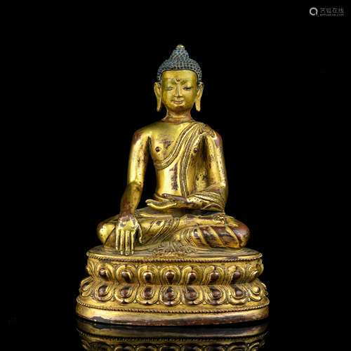 A Chinese Gilt Bronze Buddha