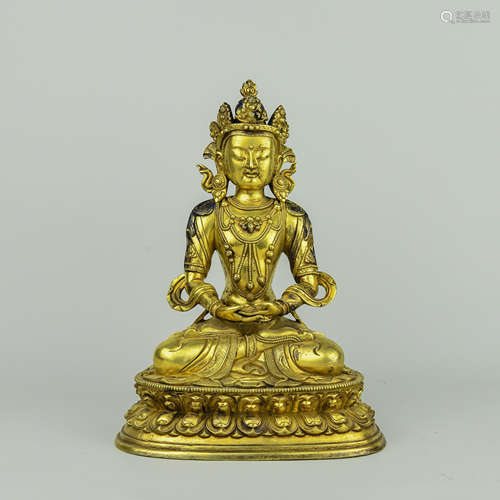 A Chinese Gilt Bronze Buddha