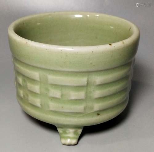 A Chinese Celadon Porcelain Incense Burner