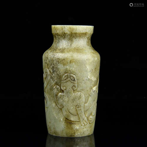 A Chinese Carved Jade Vase