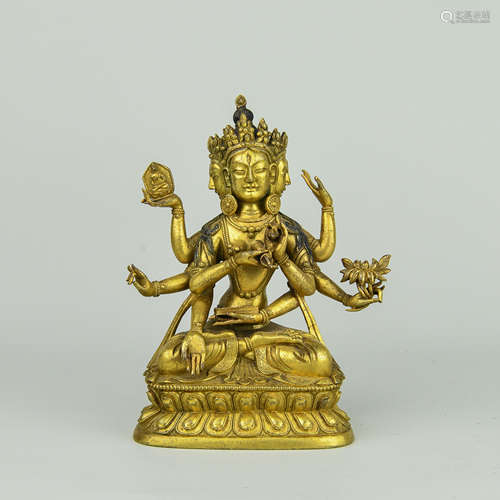 A Chinese Gilt Bronze Buddha