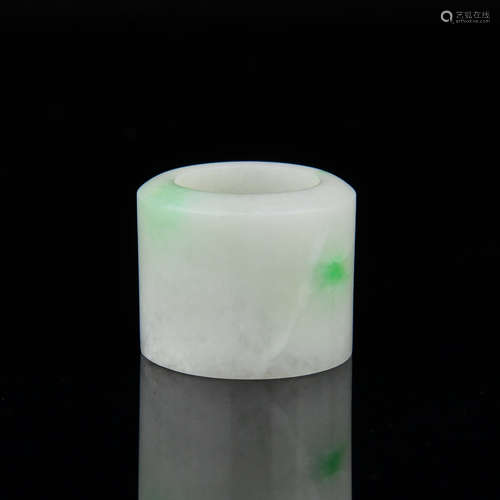 A Chinese Carved Jadeite Ring