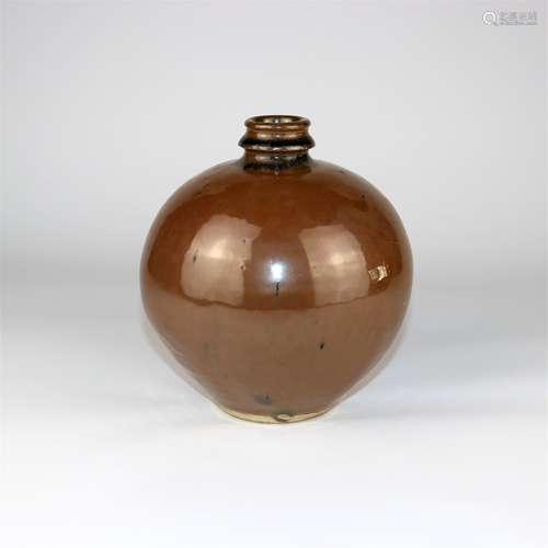 A Chinese Brown Glazed Porcelain Vase