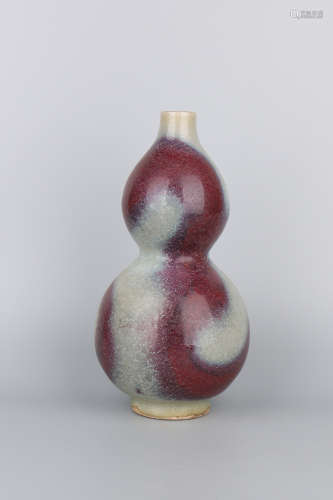 A Chinese Jun-Type Porcelain Double Gourd Vase