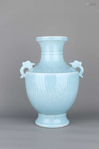 A Chinese Blue Glazed Porcelain Vase