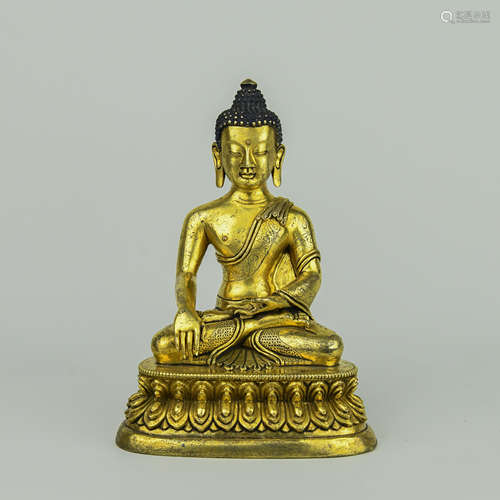 A Chinese Gilt Bronze Buddha