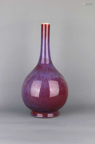 A Chinese Flambé Glazed Porcelain Vase