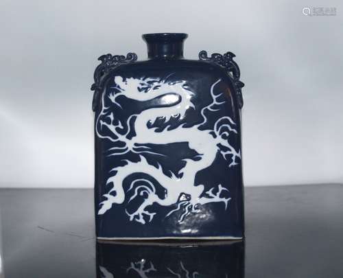 A Chinese Blue Glazed Porcelain Vase