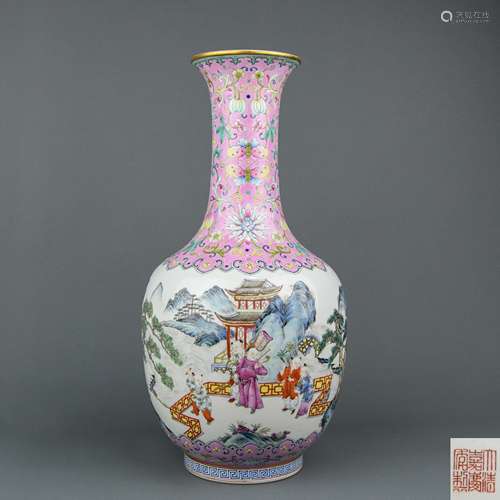 A Chinese Famille-Rose Porcelain Vase