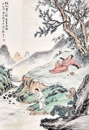 郑师玄 春山雅叙图 纸本立轴