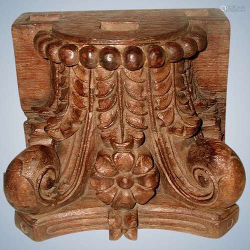 19th C English Carved Capitol Plateau