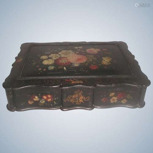 Vanity Chest Box Hand Painted 19th Century