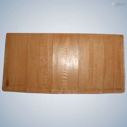 Italian Eel Skin Wallet Pocket Secretary Check Book Cover